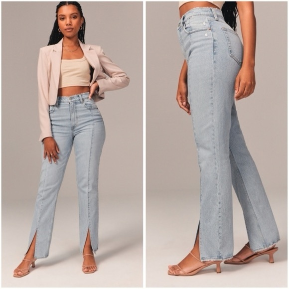 Abercrombie & Fitch Curve Love Ultra High Rise 90s Straight Jean Size 20 Regular - Picture 3 of 15